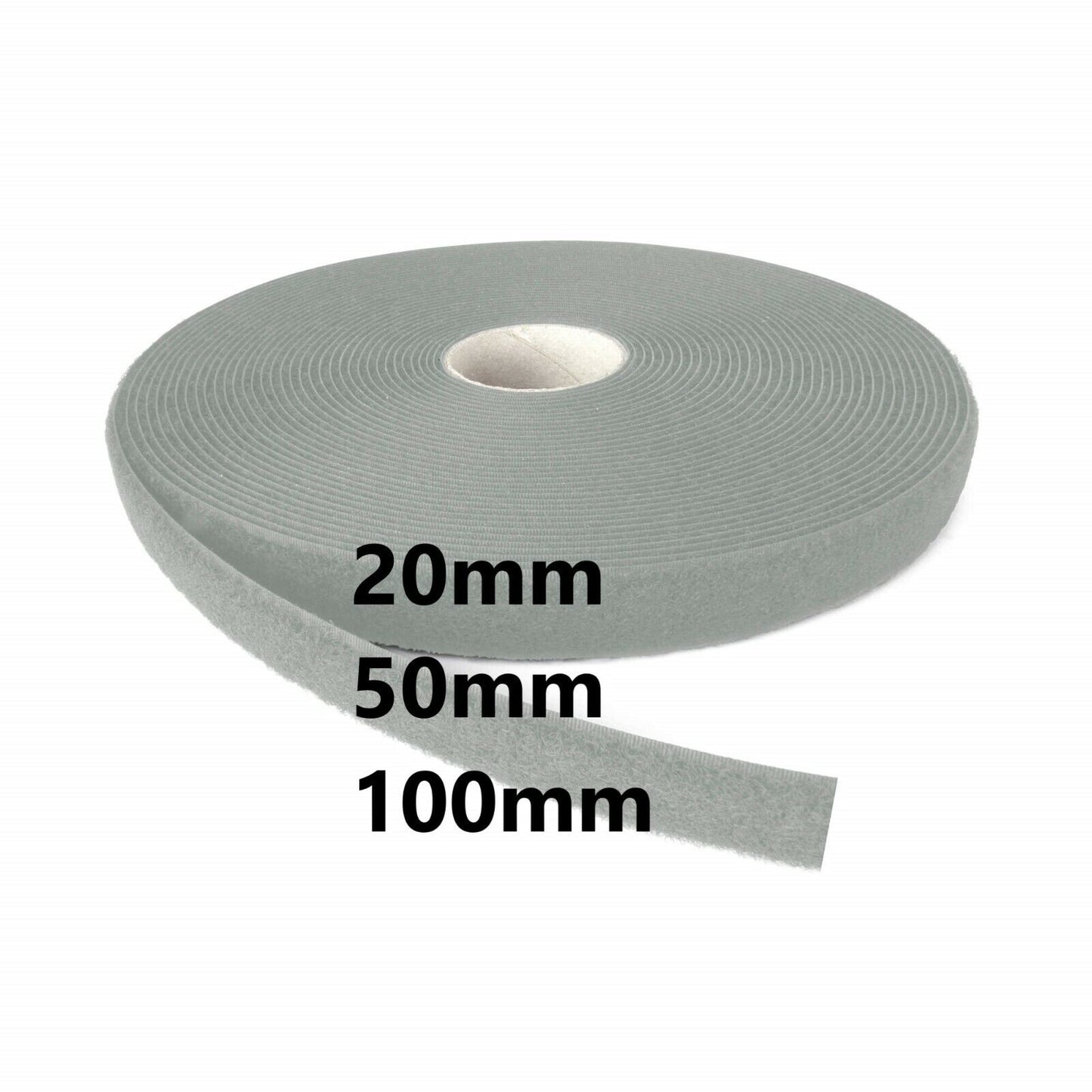 Velcro Sew On Tape Hook And Loop Various Widths Lengths Light Grey