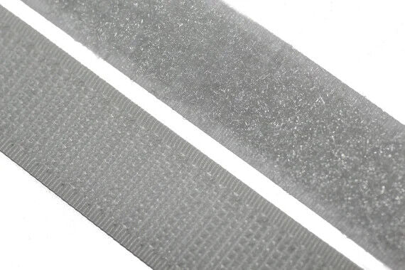 Velcro Sew On Tape Hook And Loop Various Widths Lengths Light Grey