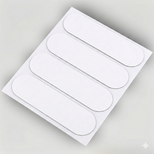 VELCRO® Sticky Strips 20mm–50mm widths– Rounded Ends (Reduce Edge Peeling) – Self Adhesive Hook & Loop – White – PS14