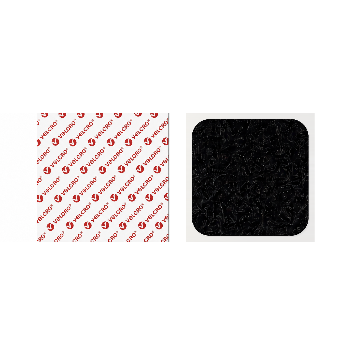 VELCRO® Brand self-adhesive square pads with rounded corners in black