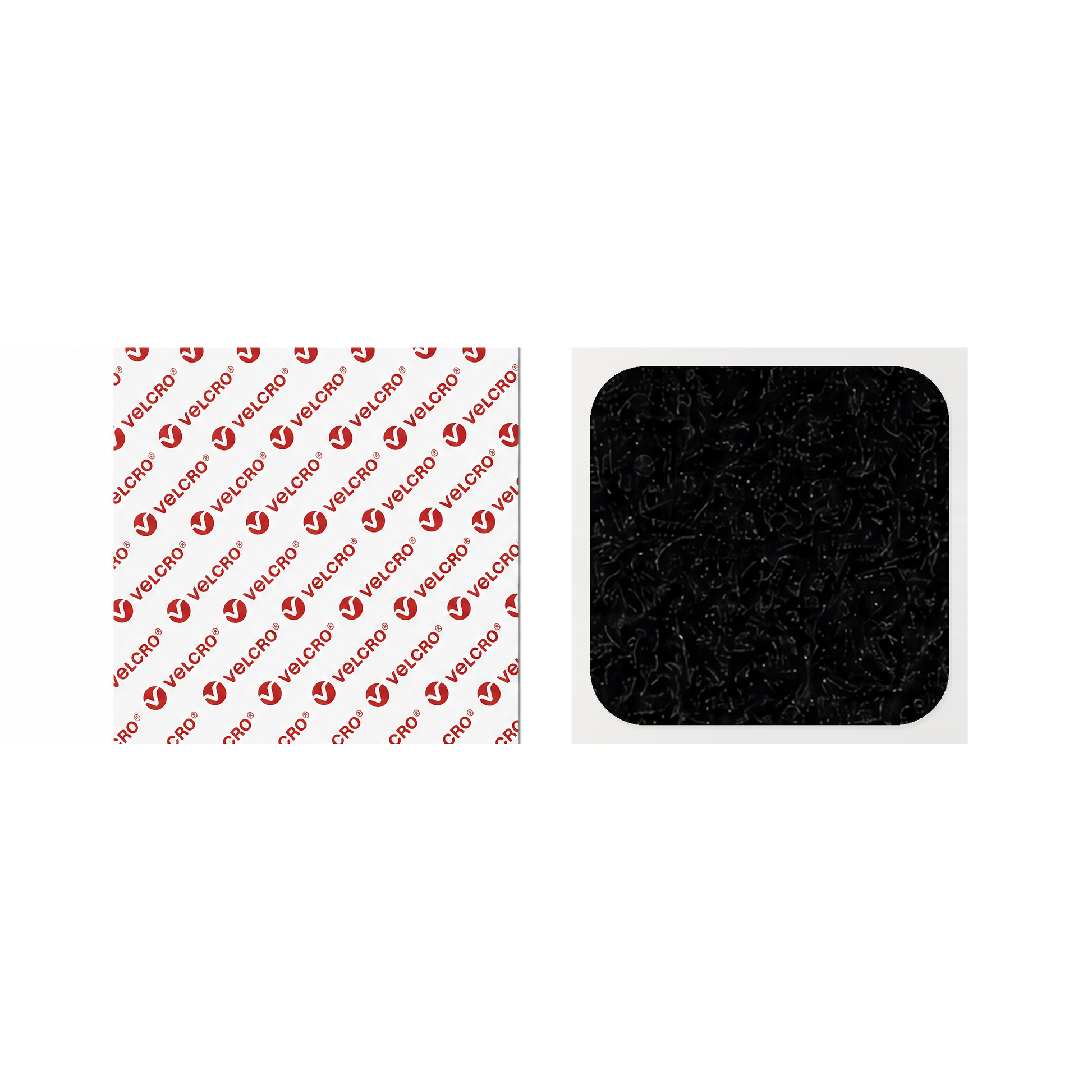 VELCRO® Brand self-adhesive square pads with rounded corners in black