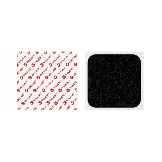VELCRO® Brand self-adhesive square pads with rounded corners in black