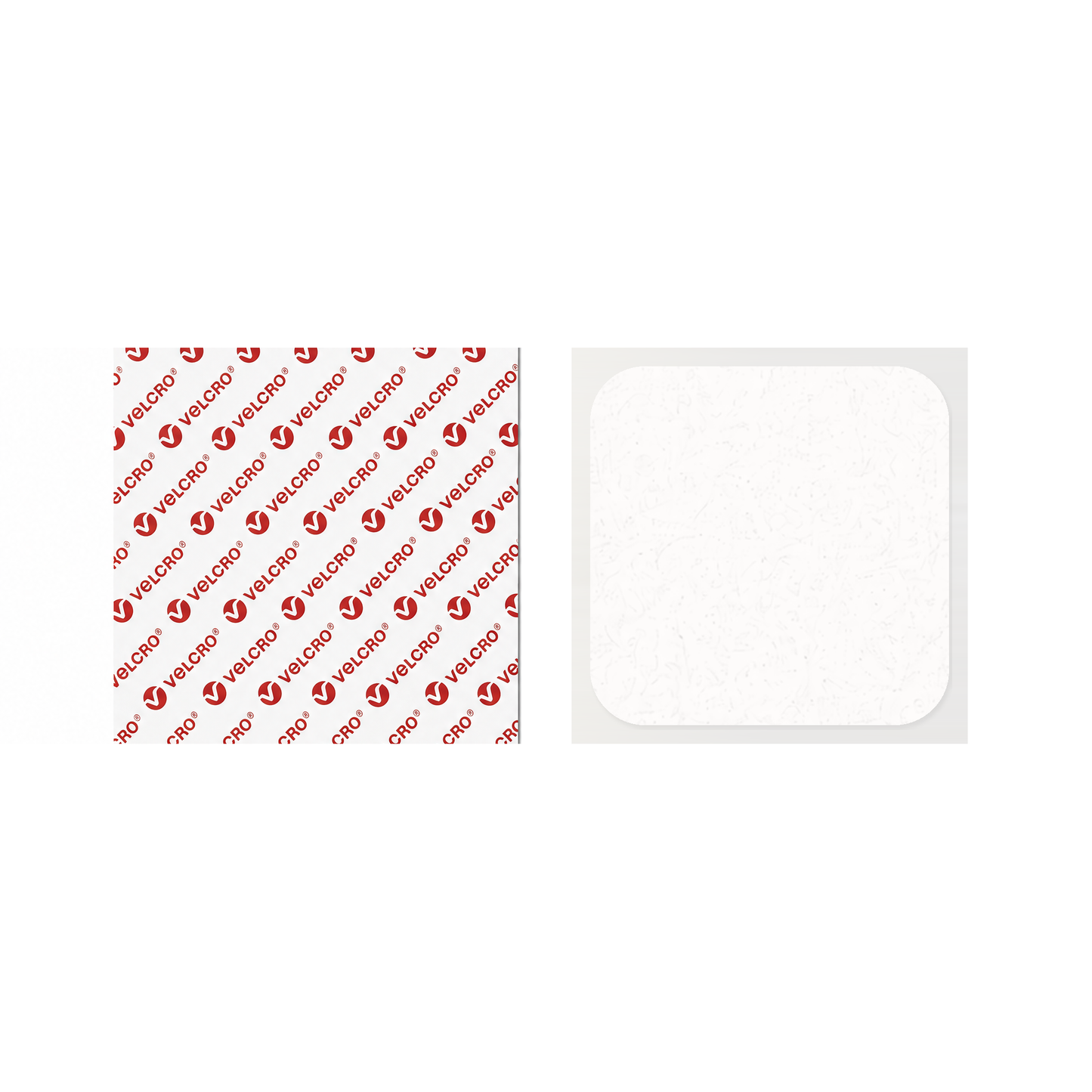 VELCRO® Brand self-adhesive square pads with rounded corners in white