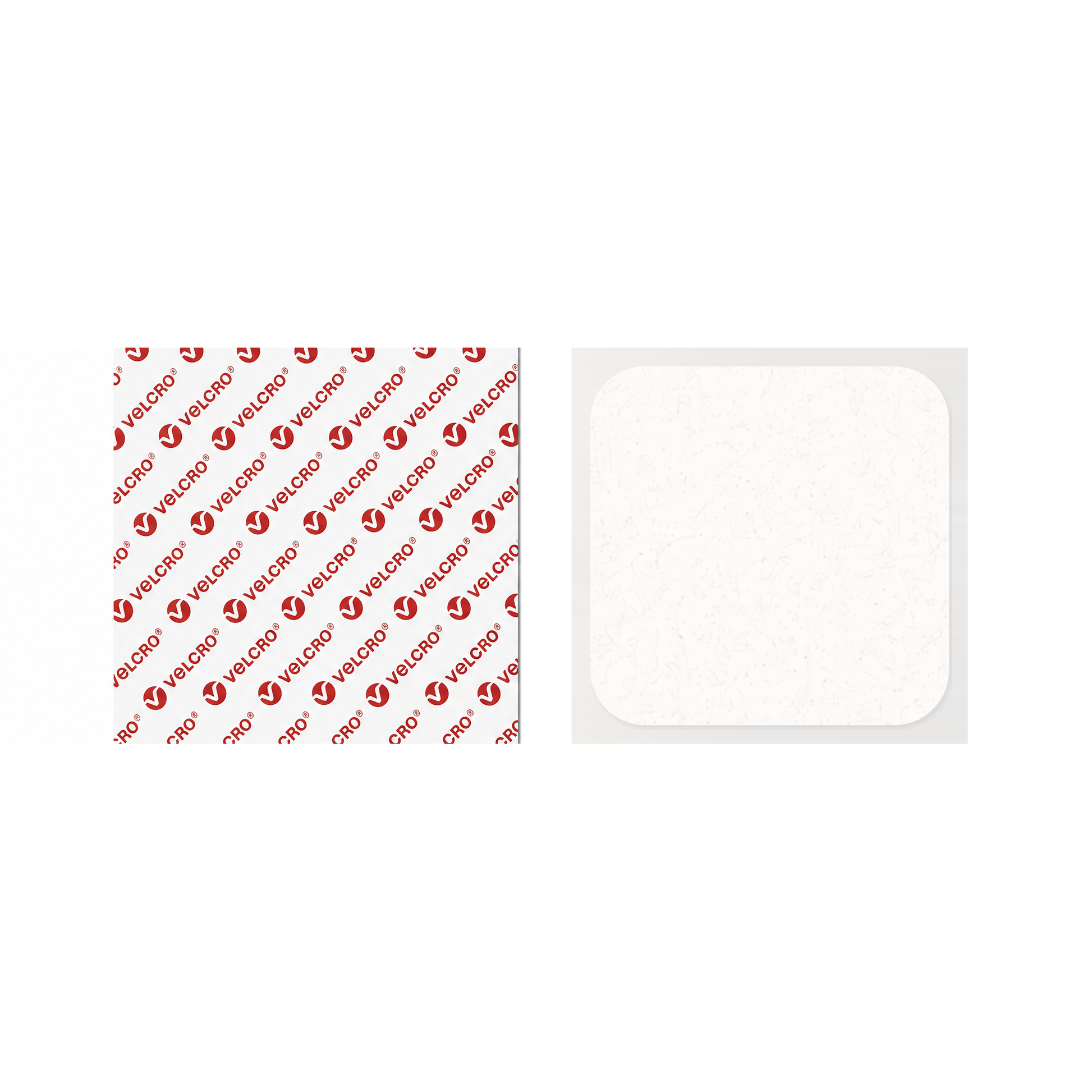 VELCRO® Brand self-adhesive square pads with rounded corners in white