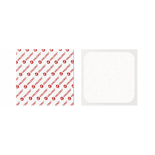VELCRO® Brand self-adhesive square pads with rounded corners in white