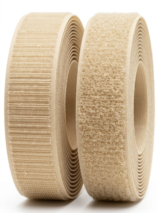 Genuine VELCRO® Brand Beige Sew-On Hook & Loop Tape