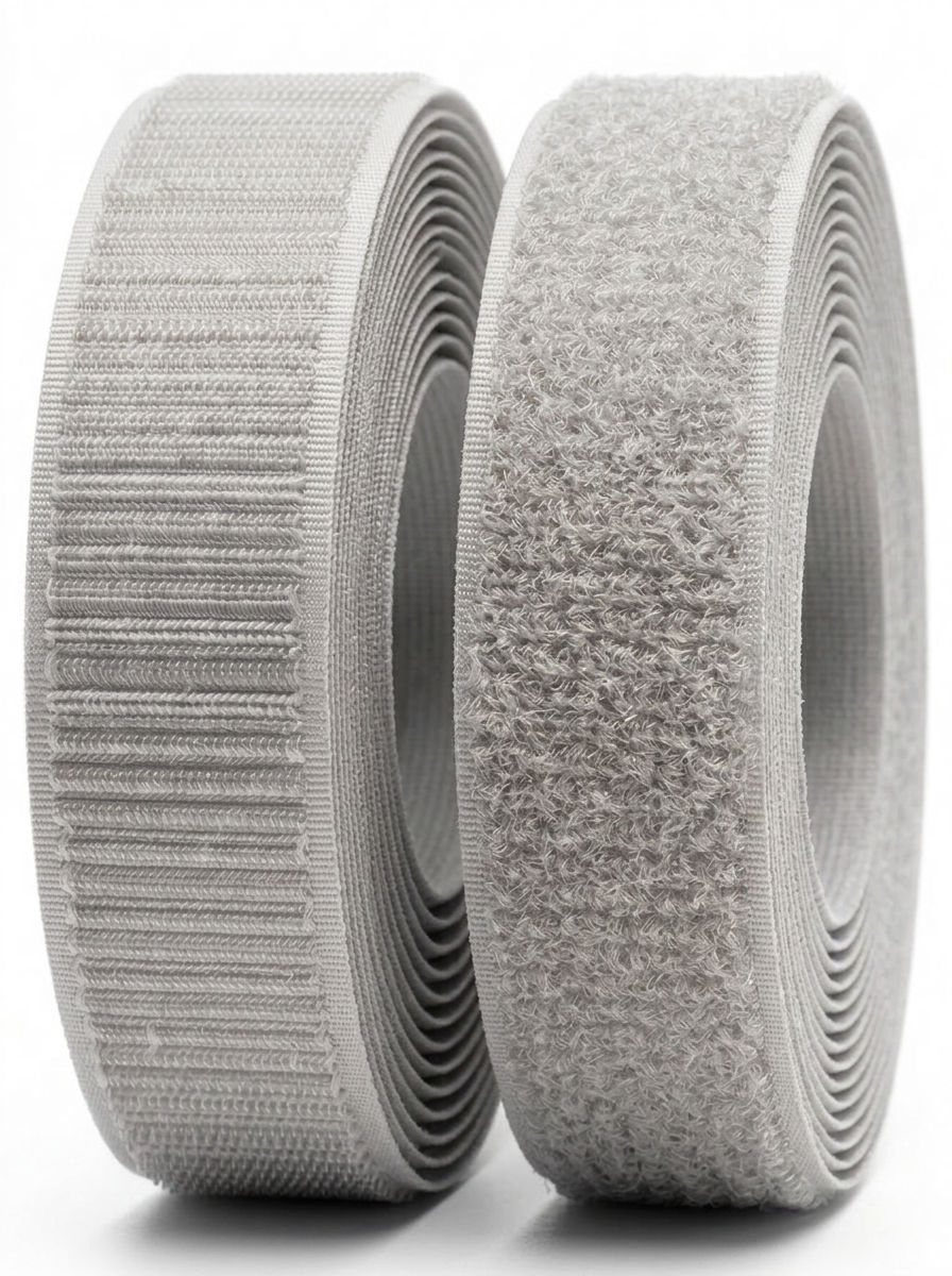 Genuine VELCRO® Brand Light Grey Sew-On Hook & Loop Tape