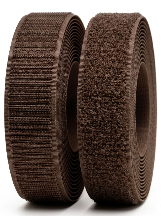 Genuine VELCRO® Brand Dark Brown Sew-On Hook & Loop Tape