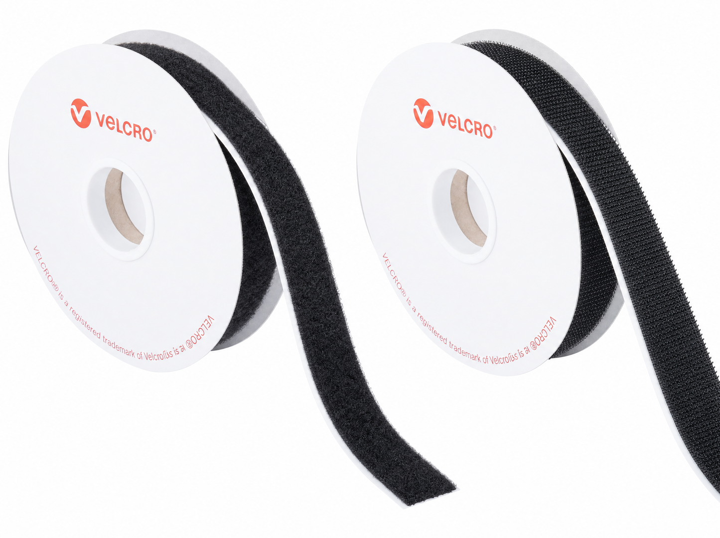 VELCRO® Brand black self-adhesive hook and loop tape, widths from 10mm to 150mm