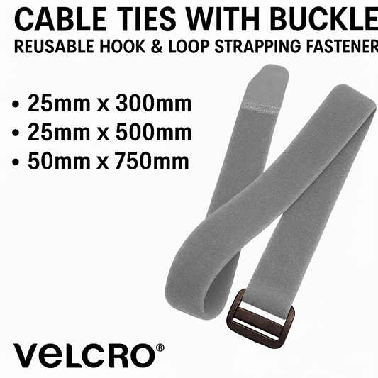 Strapping Cable Ties With Buckle Velcro Brand Band Luggage Strap Light Grey